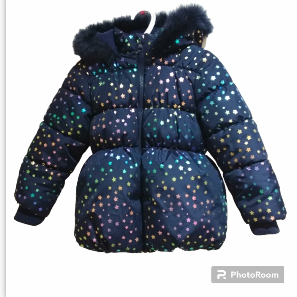 ⭐HP⭐ GEORGE Toddler Girls Rainbow Star Puffer